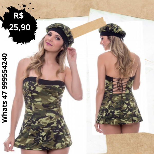 Fantasia Militar vestido Sensual